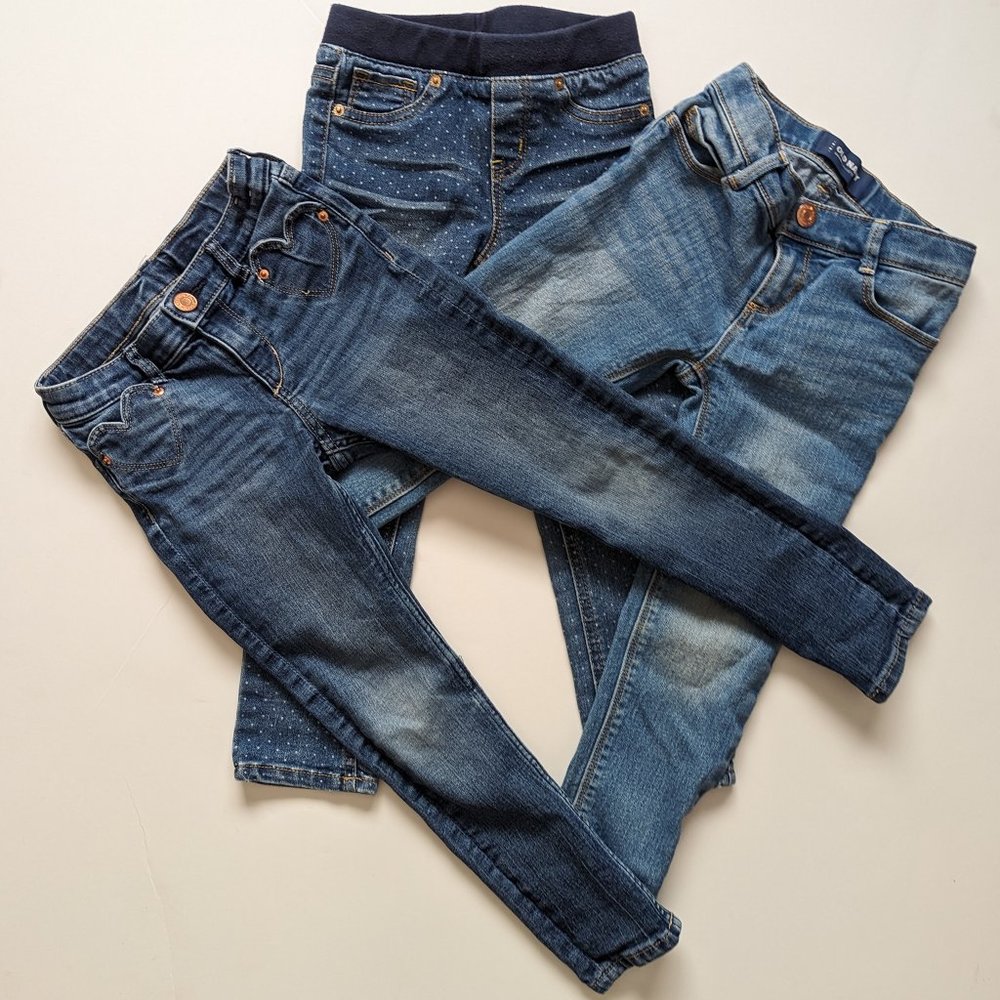 Lot of girls jeans. Cat & Jack jegging 4t, H&M 4/5 and Old Navy 4t